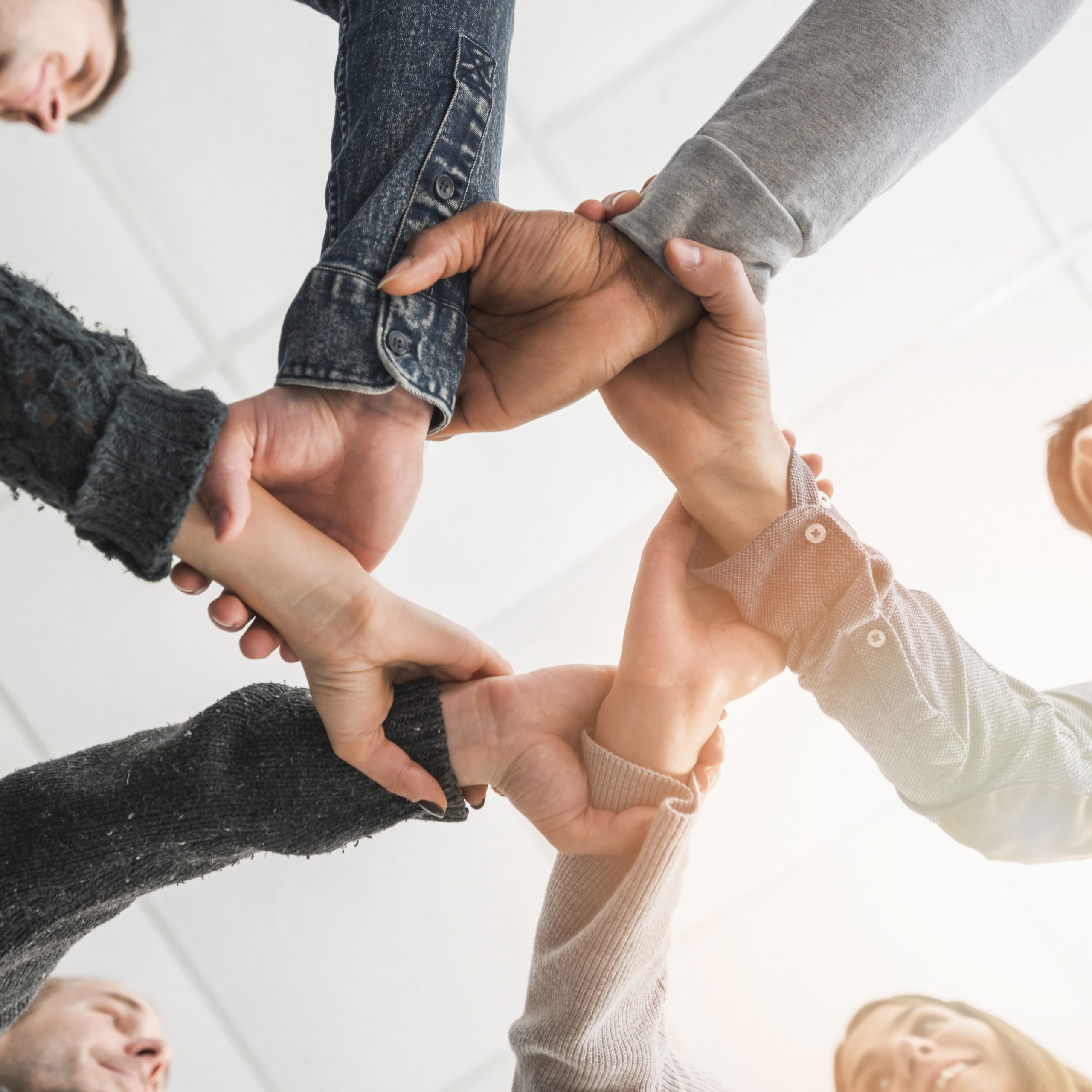 Community concept with hands people scaled